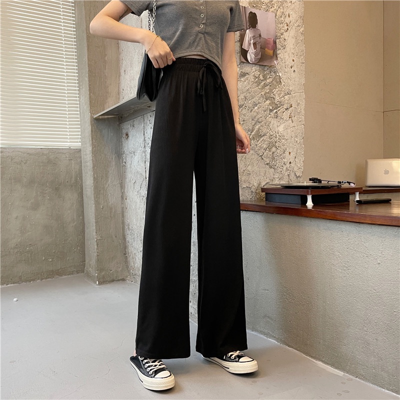 Xiaozhainv Quần Dài Ống Rộng Lưng Cao Thời Trang Cho Nữ