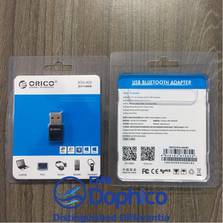 USB Bluetooth Orico BTA-409 – Chính Hãng Orico – Bluetooth 4.0 – Hỗ trợ máy tính kết nối Bluetooth với các thiết bị khác