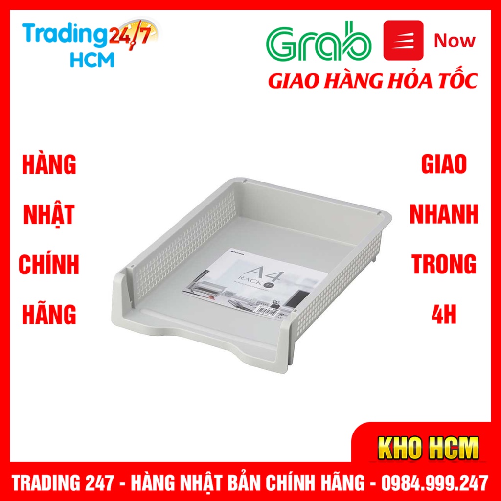 [Hỏa tốc HCM] Khay đựng tài liệu A4 màu trắng có thể xếp chồng dáng dọc Inomata nội địa Nhật Bản