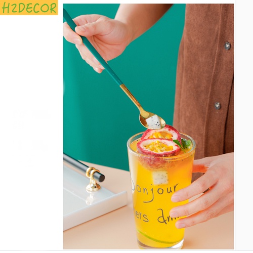 Thìa cafe, thìa cán dài nhiều màu sắc cao cấp - H2decor