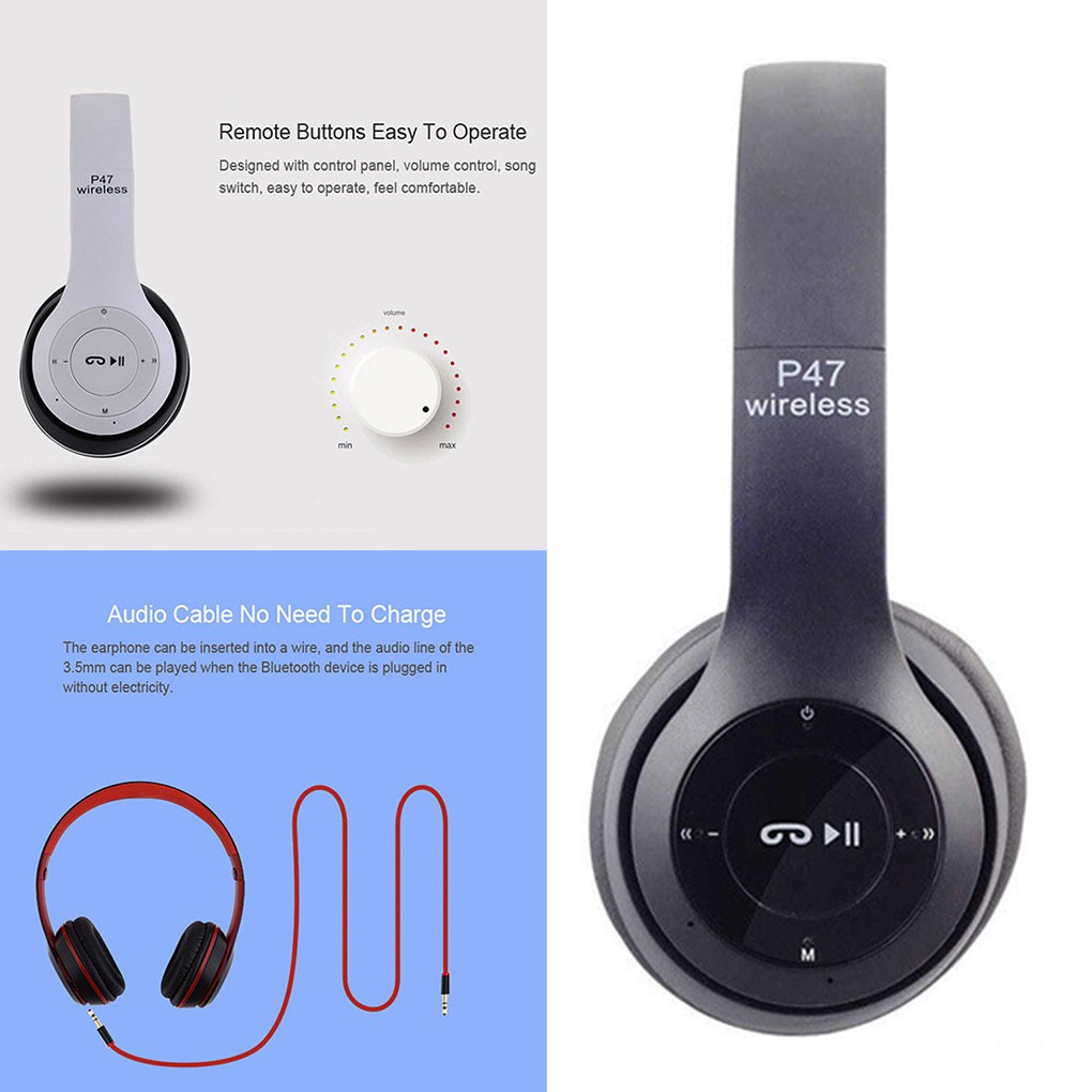 Tai nghe bluetooth 4.2 không dây p47 chuyên dụng cho mp3/mp4