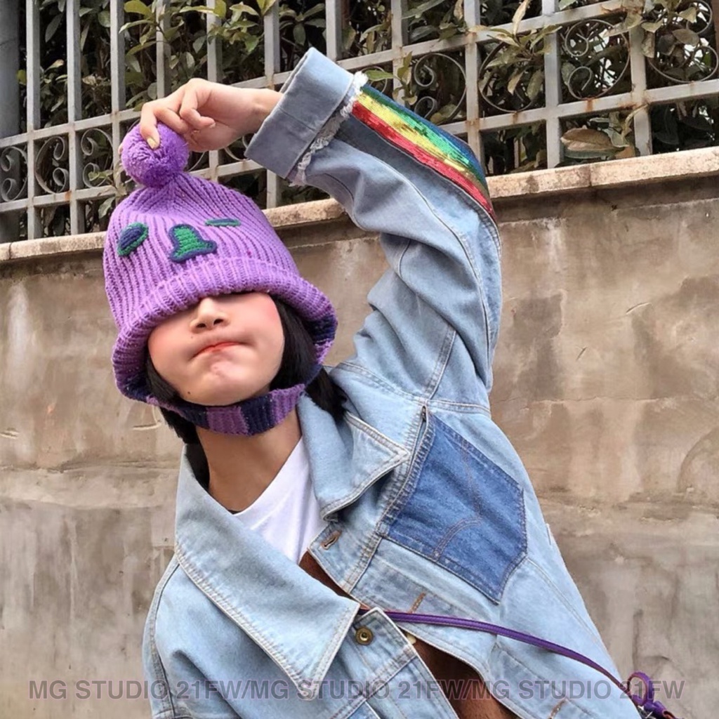 MG STUDIO/Funny warming knitted hat 4colors