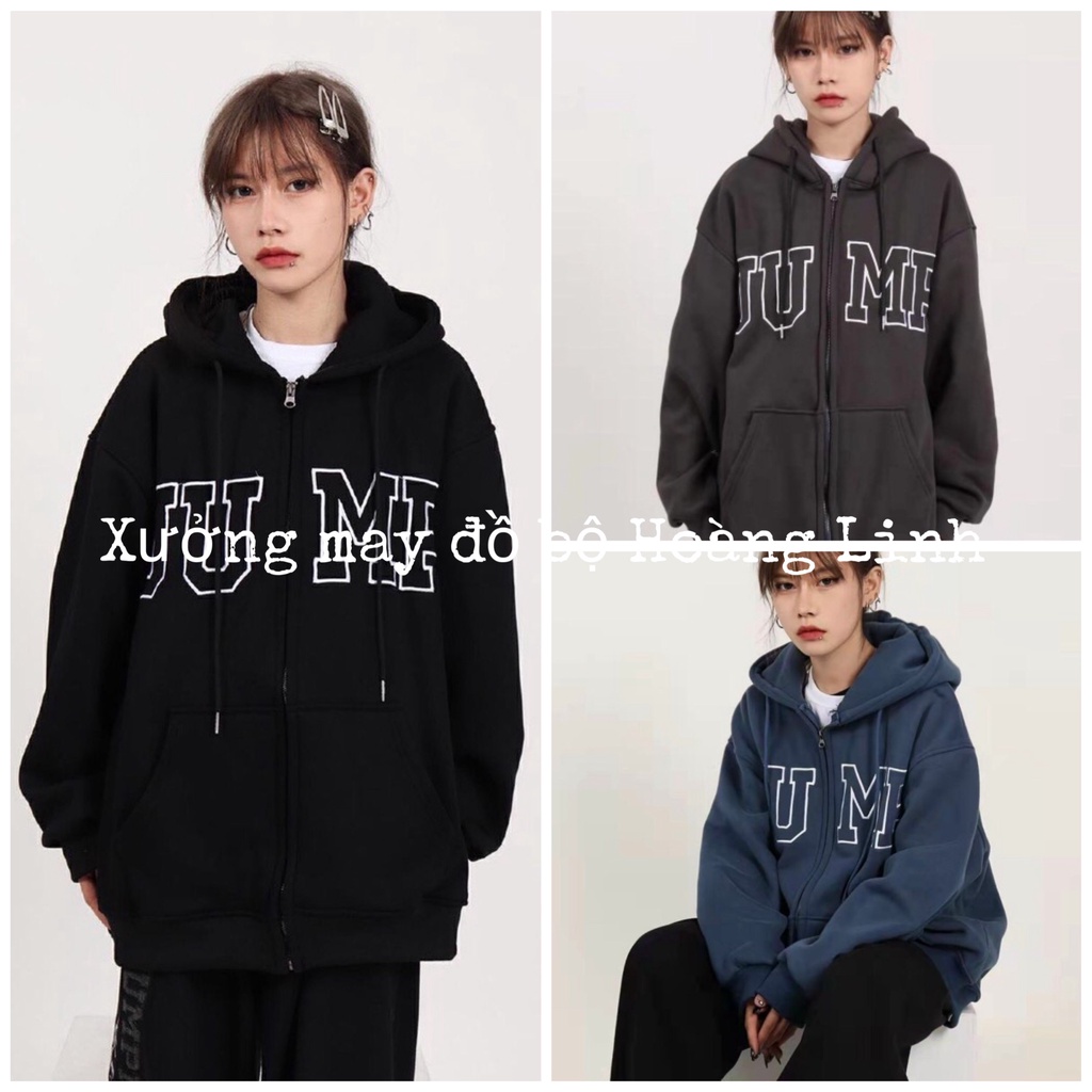 Áo khoác nỉ jump dài tay nhiều màu - Jacket mùa đông cố mũ phối khóa zip, thiết kế trẻ trung, rộng rãi, hàn quốc Ulzzang