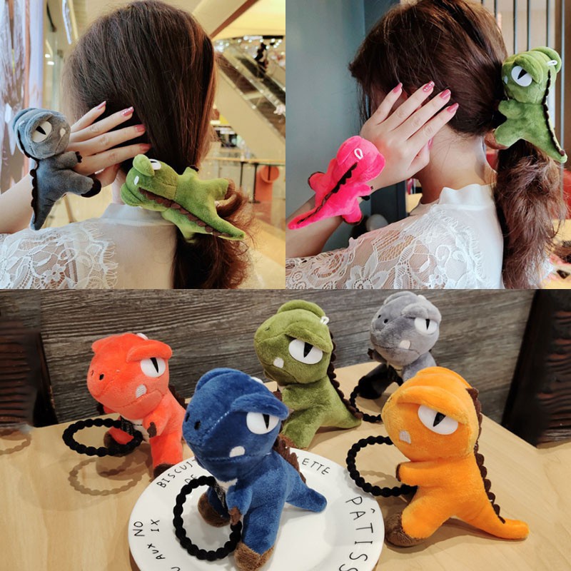 Dây buộc tóc hình khủng long nhỏ dễ thương phong cách Hàn Quốc cho nữ