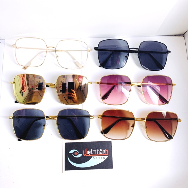 [ PHOM LỚN ] Kính Mát Phom Vuông Kim Loại Mắt Kính Đi Biển Chụp Hình Thời Trang | BigBuy360 - bigbuy360.vn