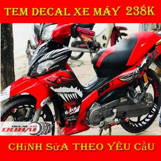 Tem Trùm Dán Xe Jupiter Cá Mập Đỏ Đẹp
