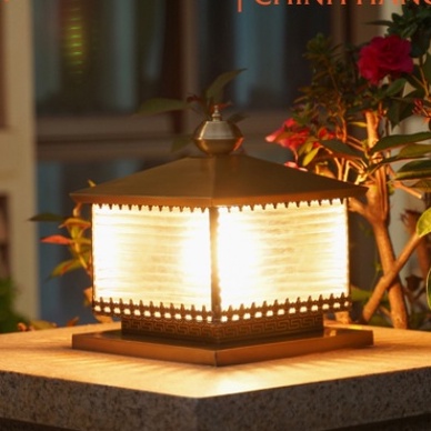 Đèn trụ cổng bằng Đồng cao cấp cỡ 250mm và 200mm TC 6035/200 + Tặng kèm bóng led