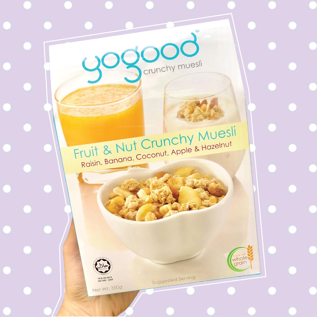 Ngũ Cốc Ăn Kiêng Nguyên Hạt Sấy Giòn Trái Cây và Các Loại Hạt Yogood Fruit &amp; Nut Crunchy Muesli - Hộp 350g