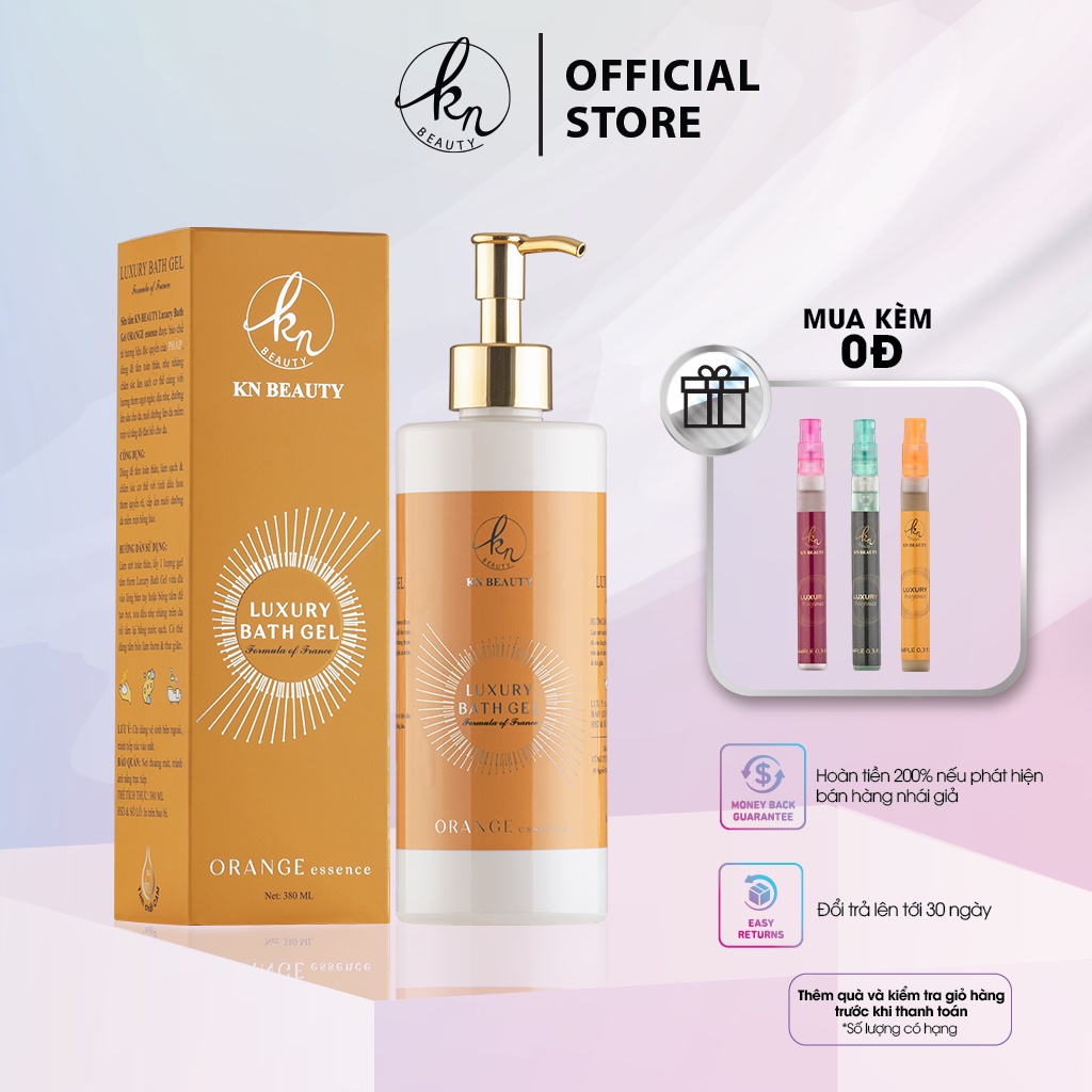 Sữa tắm tinh chất Cam KN Beauty – Luxury Bath Gel ORANGE essence 380ml tặng nước hoa mini