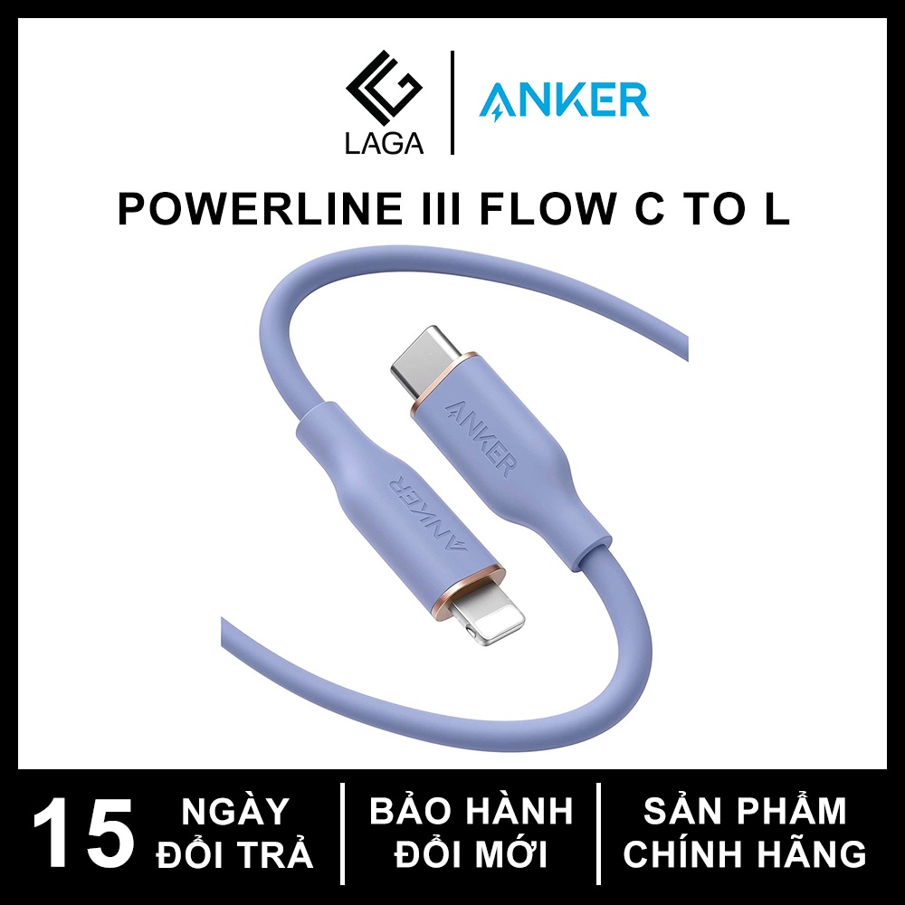 Cáp Sạc Anker Powerline III Flow C To L 0.9m / 1.8M - A8662 / A8663