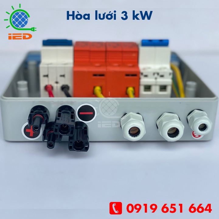 Tủ điện năng lượng mặt trời 3 kW 1 pha - tủ điện solar, tủ điện mặt trời 3kw 1 pha, tủ điện đấu nối sẵn