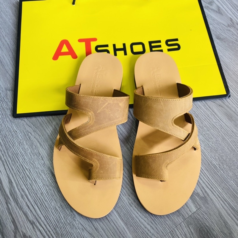Dép Xỏ Ngón Unisex Dép Kẹp Chéo Da Bò Thật Không Thấm Nước Phù Hợp Mọi Lứa Tuổi XNMsg01