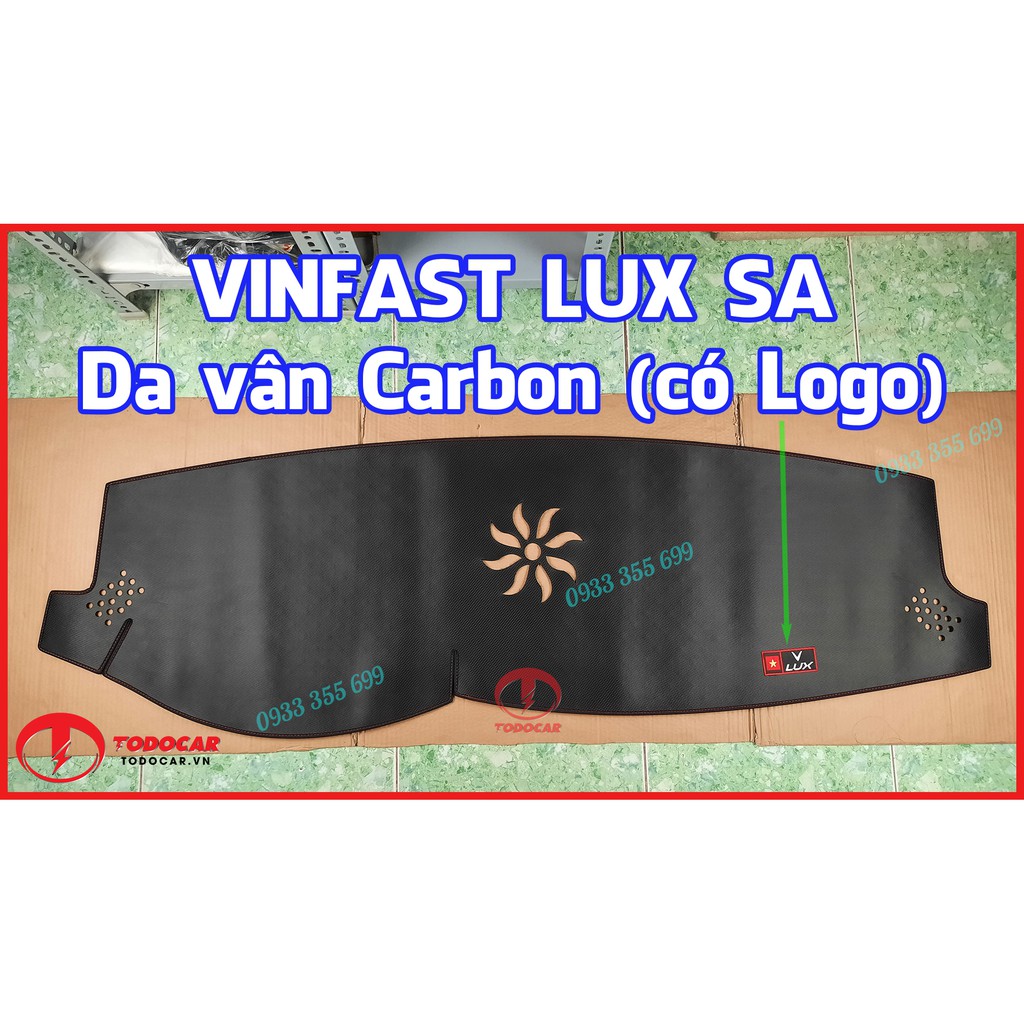 Thảm Taplo VINFAST LUX SA 2.0 bằng Nhung lông Cừu hoặc Da vân Carbon, Da vân Gỗ 2019 2020 2021 2022