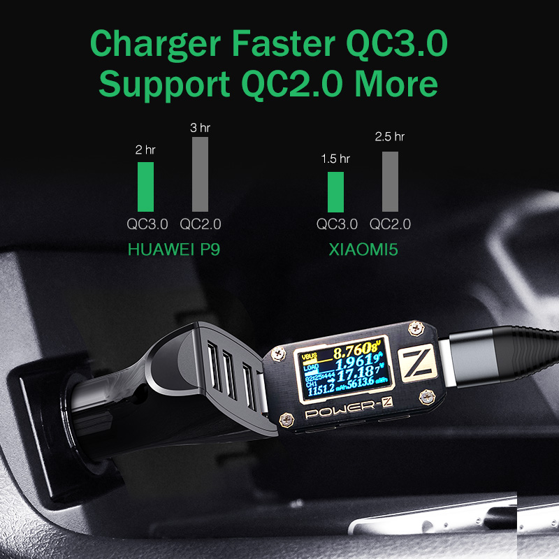 Tẩu sạc 4 cổng USB KEBIDUMEI hỗ trợ sạc nhanh 3.0 dùng cho xe hơi
