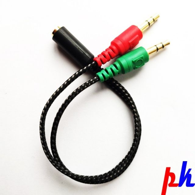 [Mã ELHACE giảm 4% đơn 300K] Jack chia audio và mic bọc dù chống đứt gãy