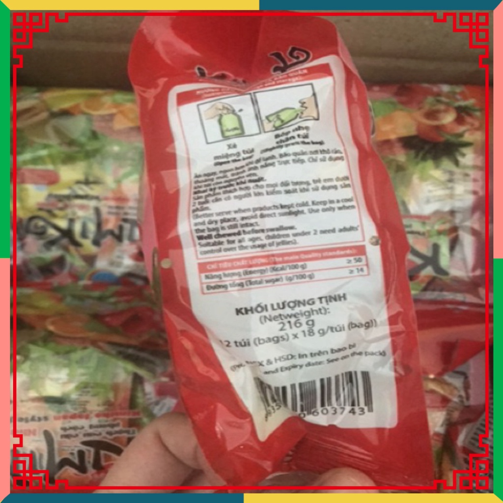 Thạch Rau Câu Kimiko Japan dạng túi Gói 216g