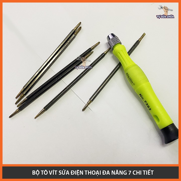 Bộ tô vít mini 7 chi tiết, 12 đầu vít đa năng giá rẻ AISILIN chuyên sửa đồng hồ, điện thoại, kính...