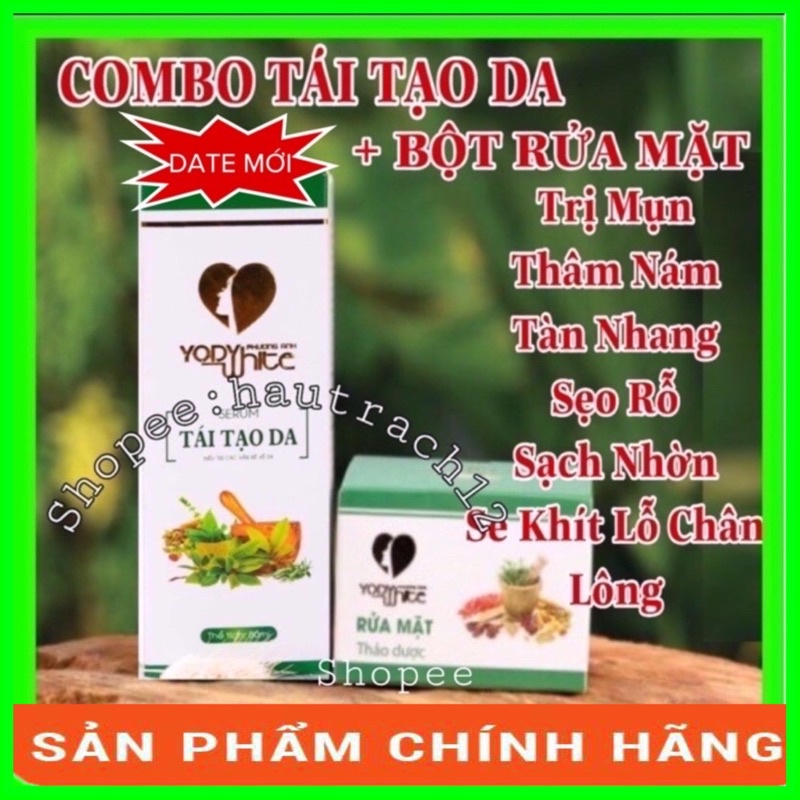 Combo tái tạo da phương anh serum tái tạo da + Bột Rửa Mặt