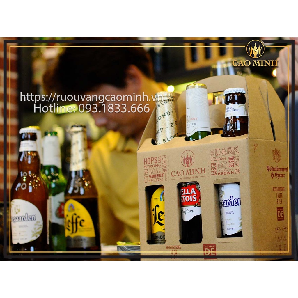 Lốc 6 Chai Bia Các Loại Leffe Vàng, Leffe Nâu, Hoegaarden White, Corona Extra, Stella Artois, 1664 Blanc