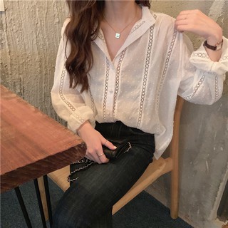 Áo sơ mi thô cố V cách điệu MA49