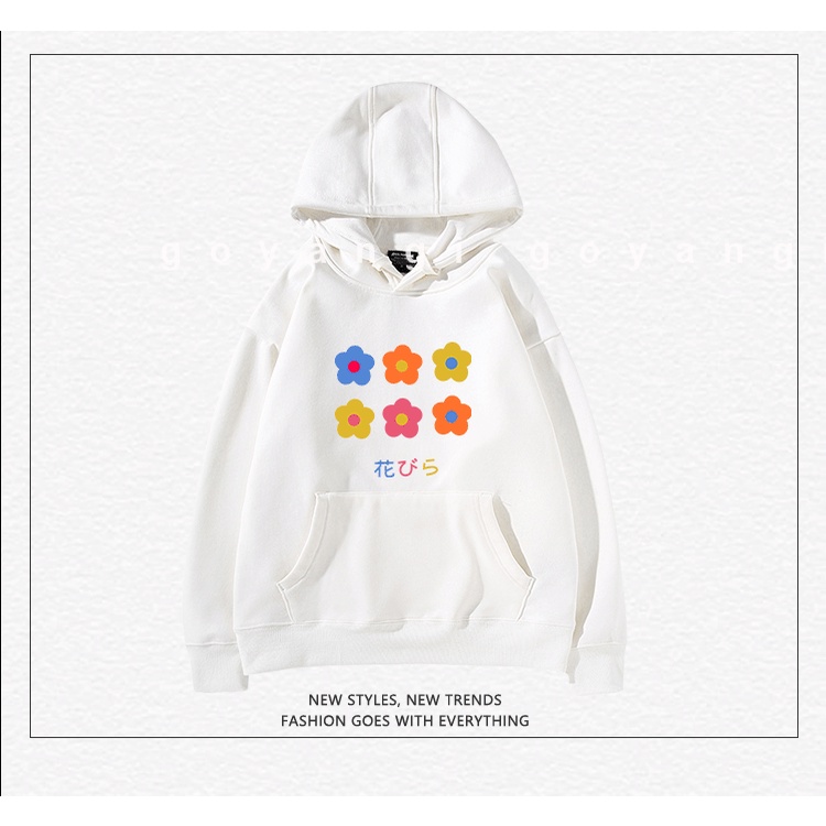 Áo Hoodie GYG Unisex Flowers Form Rộng Oversize Phong Cách Hàn Quốc