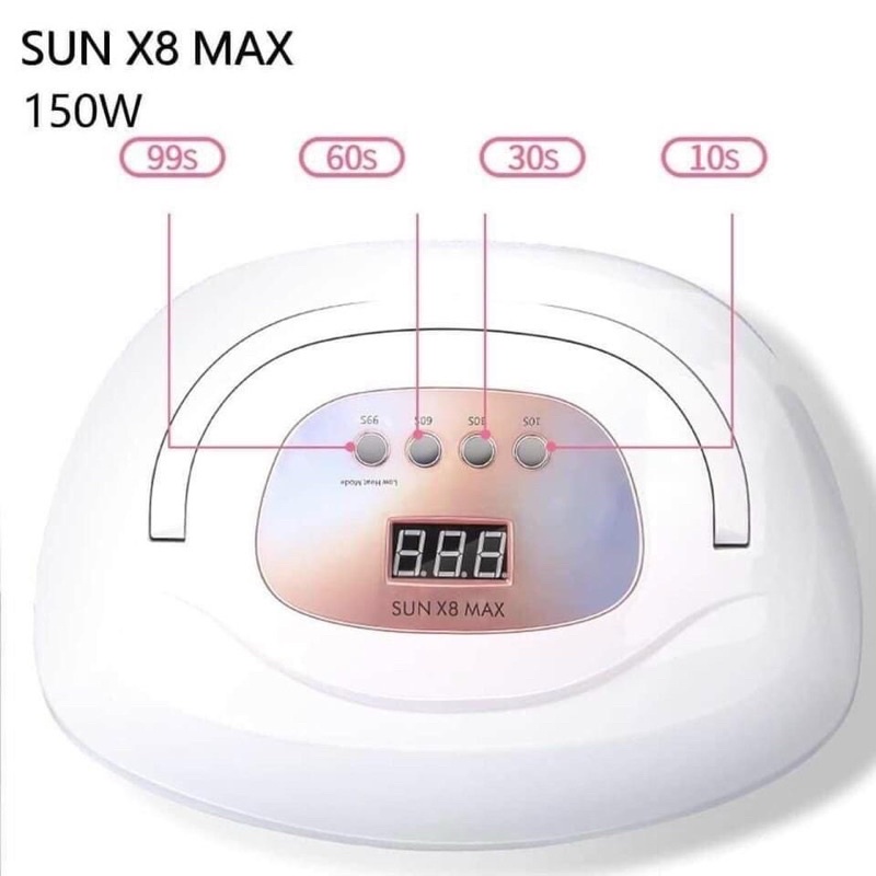 Máy hơ gel chuyên dụng Sun X8 Max 150w, hơ móng tay hơ móng chân tiện dụng