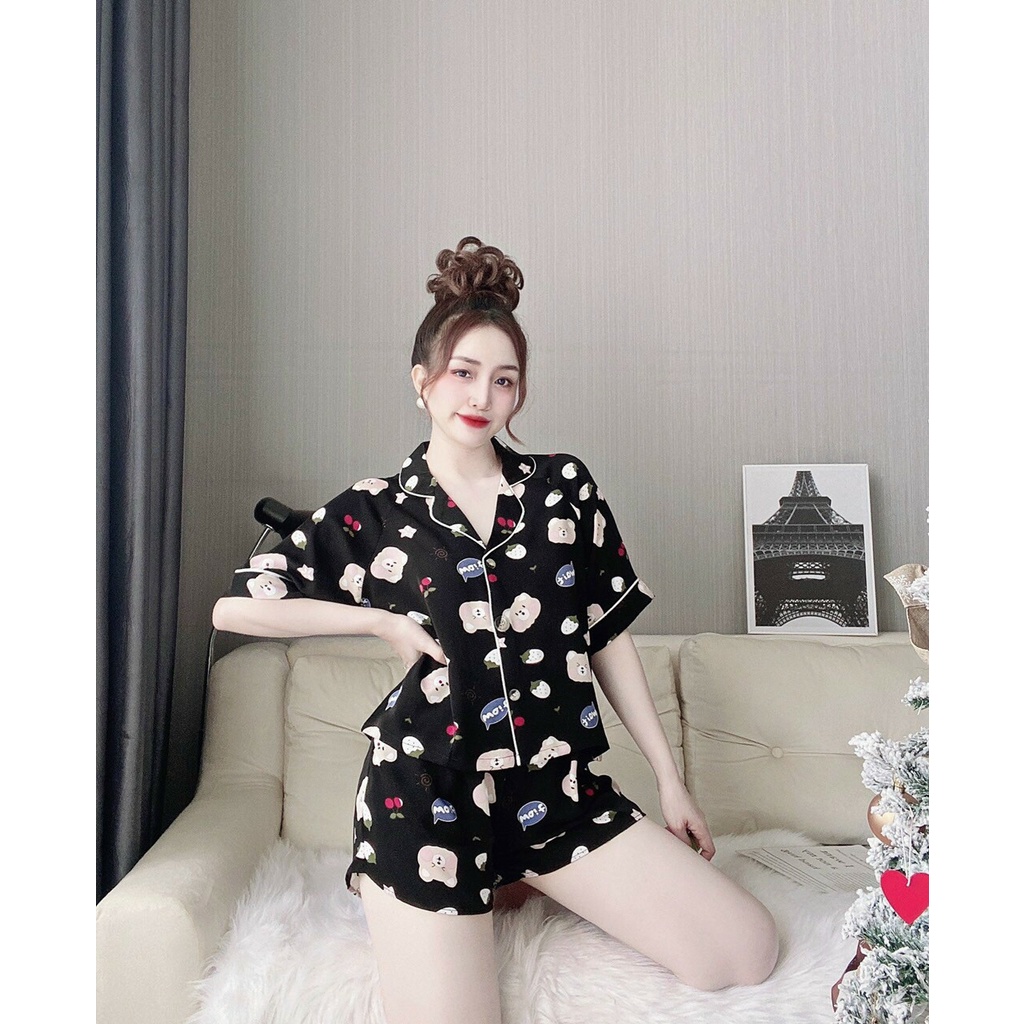 Đồ Bộ Mặc Ở Nhà ANVI, Đồ Pijama Nữ Ngắn Tay Đẹp Thời Trang Dễ Thương Vải Lụa Cao Cấp Quần Short Đùi | BigBuy360 - bigbuy360.vn