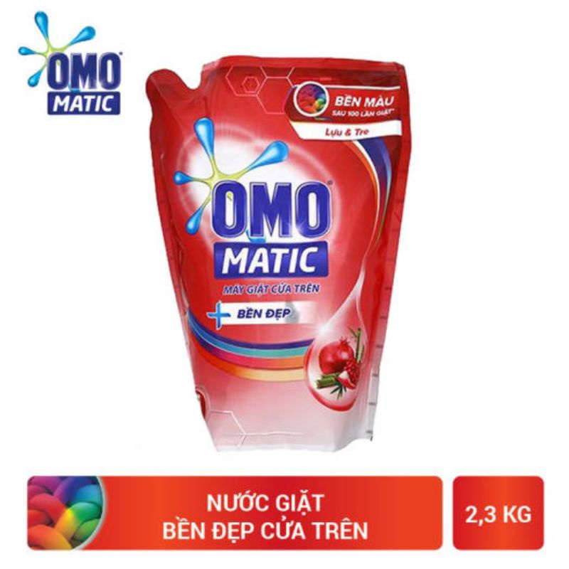 Nước Giặt OMO Matic Bền Đẹp Lựu Và Tre Cho Máy Giặt Cửa Trên 2.3kg