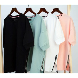 Áo thun phối khoá zip 2 bên