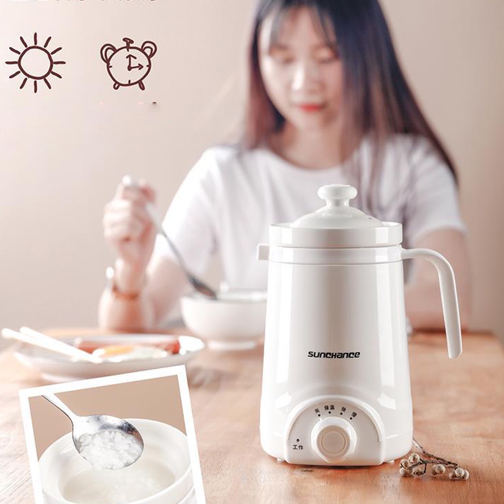 Cốc chưng yến điện mini SUNCHANCE dung tích 600ml nhiều chế độ pha trà, sắc thuốc, nấu cháo, hầm canh