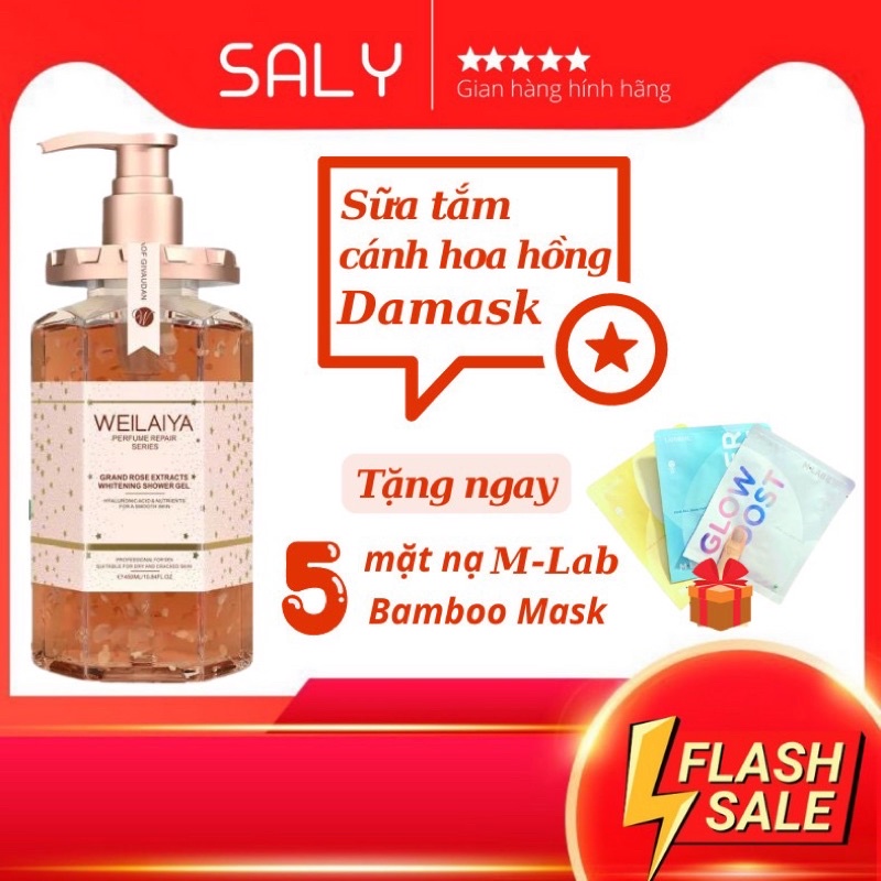 Sữa Tắm Trắng Da Cánh Hoa Hồng Damask Weilaiya 450ml