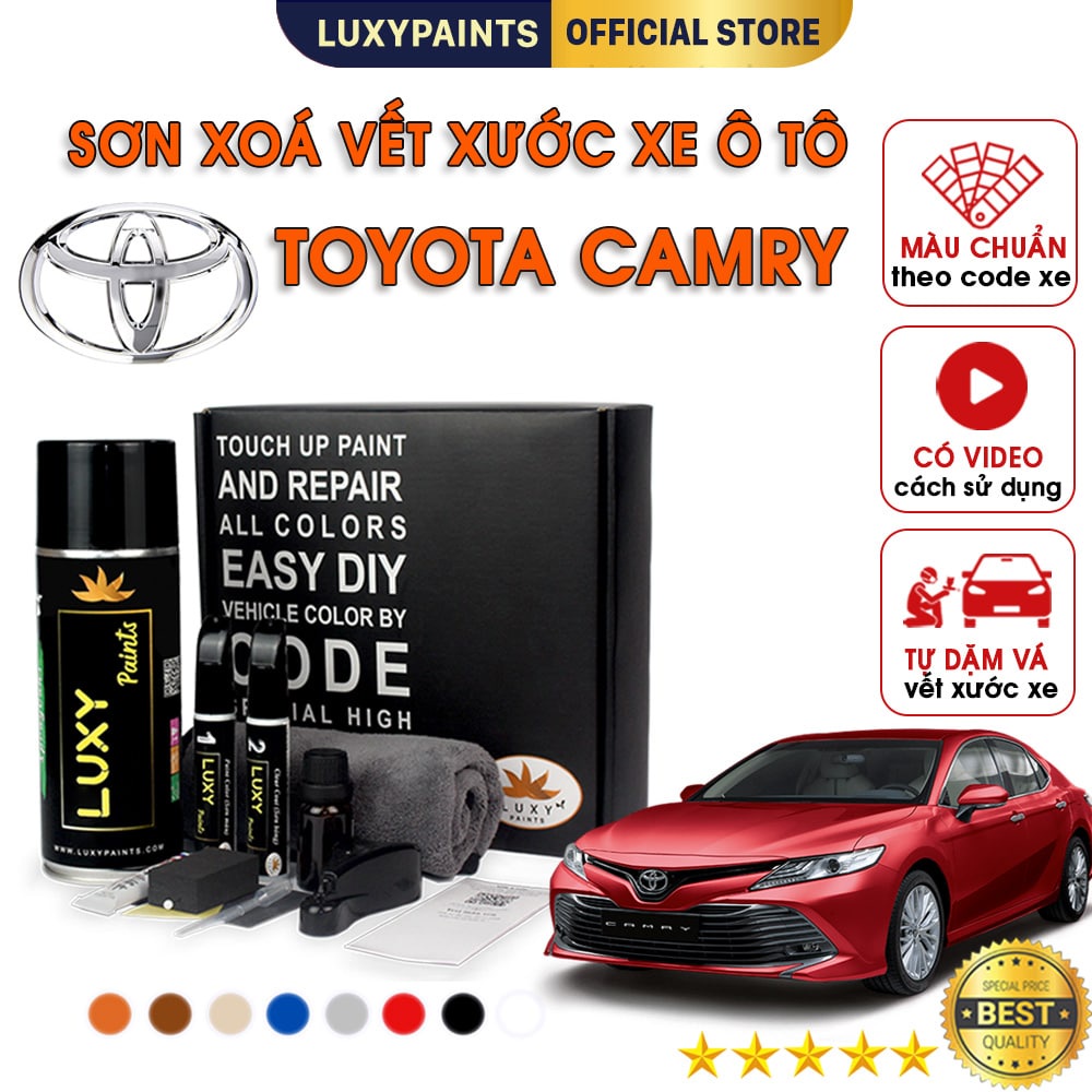 Sơn xóa vết xước xe ô tô Toyota Camry LUXYPAINTS, màu chuẩn theo Code dễ sử dụng độ bền cao - LP01TOCA