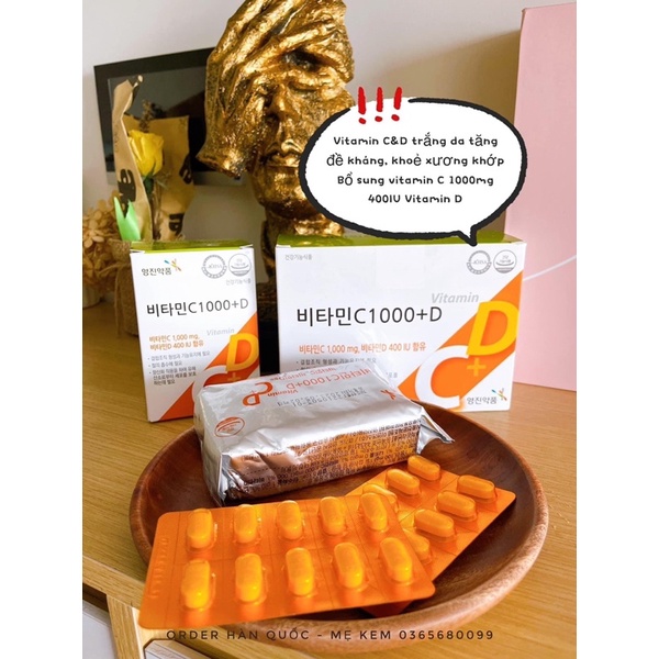 Viên Vitamin CD 1000mg Hàn Quốc chính hãng