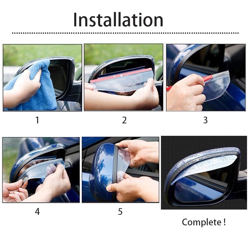 Bộ 2 tấm che mưa bằng PVC chất lượng cho gương chiếu hậu xe hơi BMW Suzuki Ford Toyota Honda Audi Kia Renault Opel