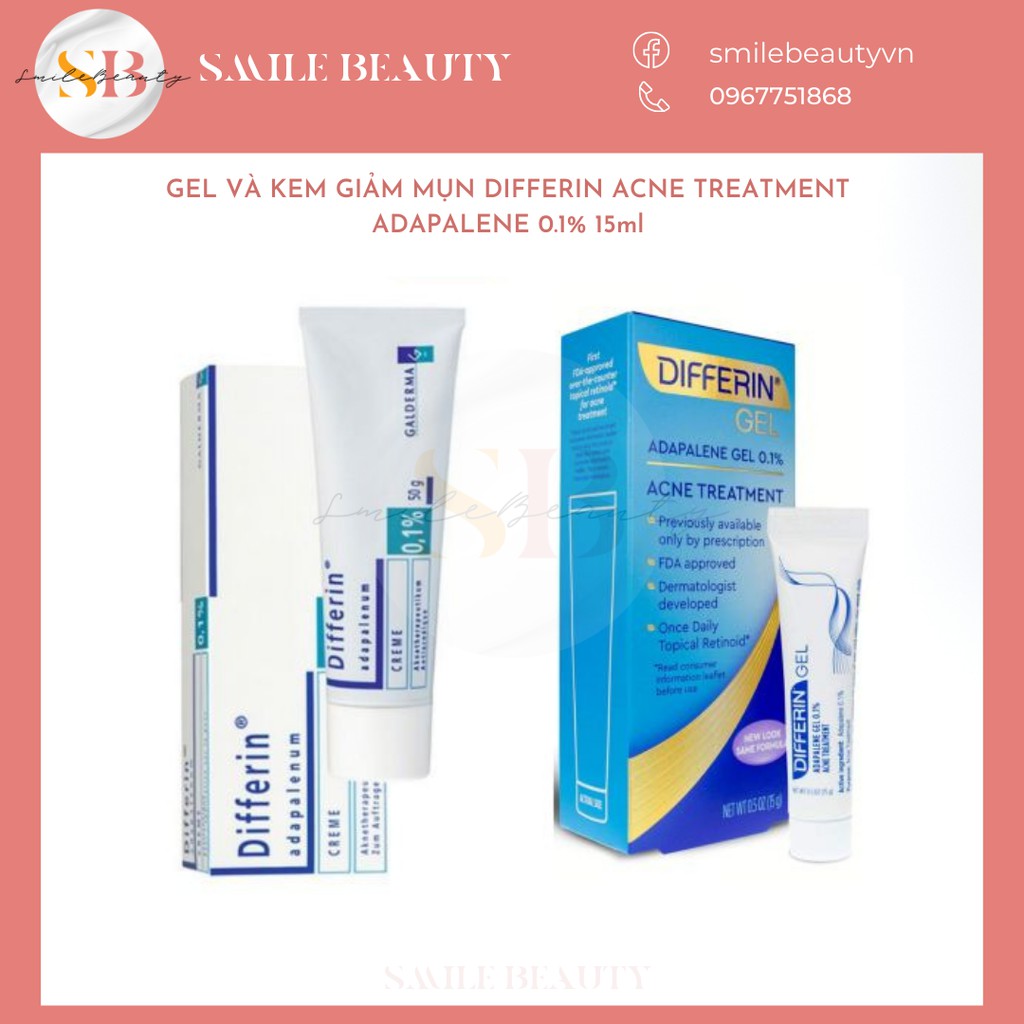 Gel giảm mụn Differin Acne Treatment Gel Adapalene Gel 0.1%