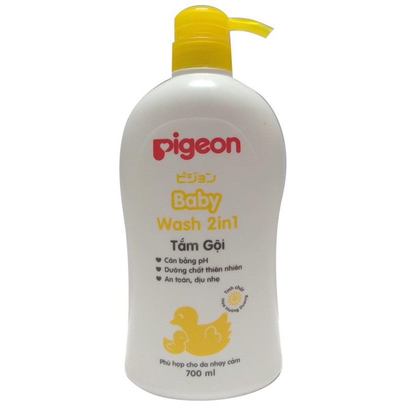 Tắm gội toàn thân em bé Pigeon Baby Wash 2in1 700ml