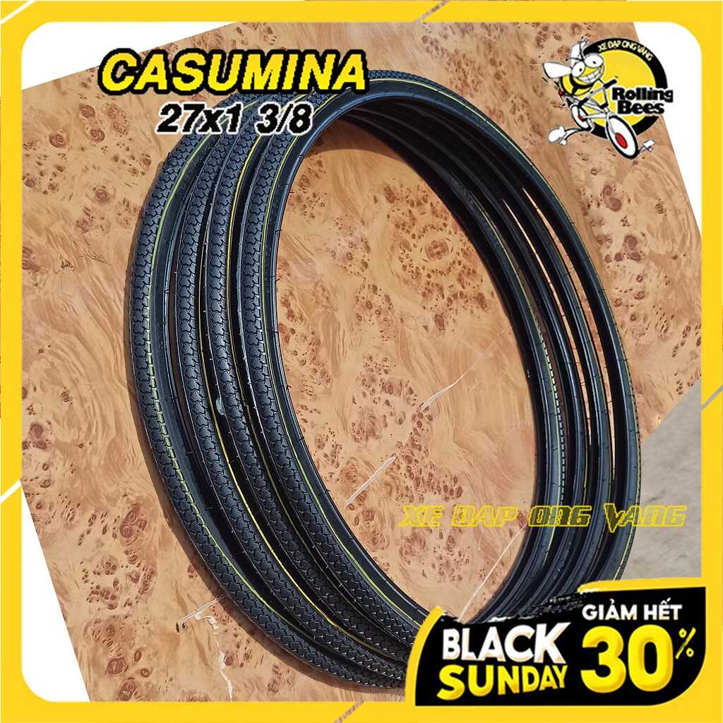 Vỏ Lốp Săm Ruột  xe đạp phổ thông 27x1 3/8 Chính hãng casumina