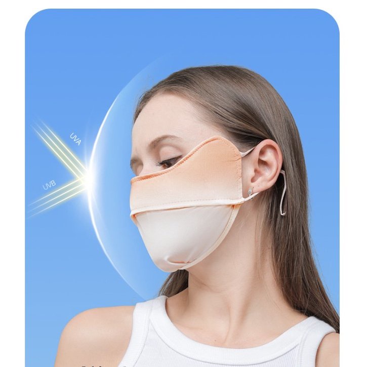 Khẩu trang chống tia uv, khẩu trang vải chống nắng, chống bụi upf 50+, Unisex nam nữ đều thích hợp có nút chỉnh quai đeo