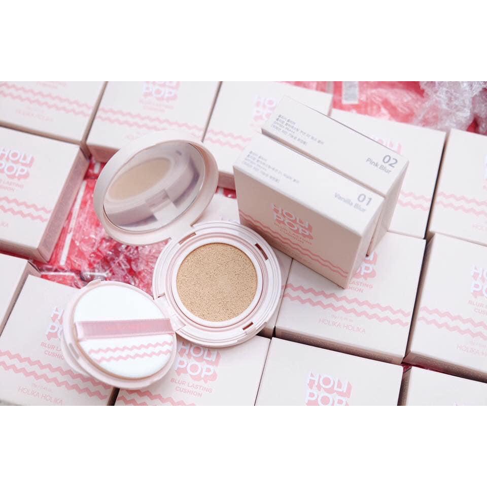 Phấn Nước Che Khuyết Điểm Holika Holika Holi Pop Blur Lasting Cushion Mỏng Nhẹ Trong Suốt SPF50+ PA+++ 13g | BigBuy360 - bigbuy360.vn