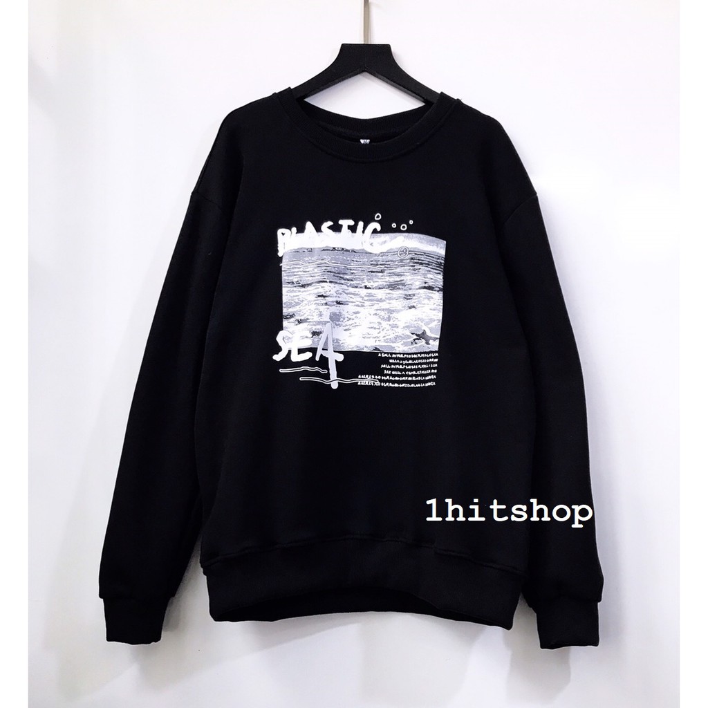 Áo Sweater SÓNG BIỂN Ulzzang Unisex 1hitshop | BigBuy360 - bigbuy360.vn