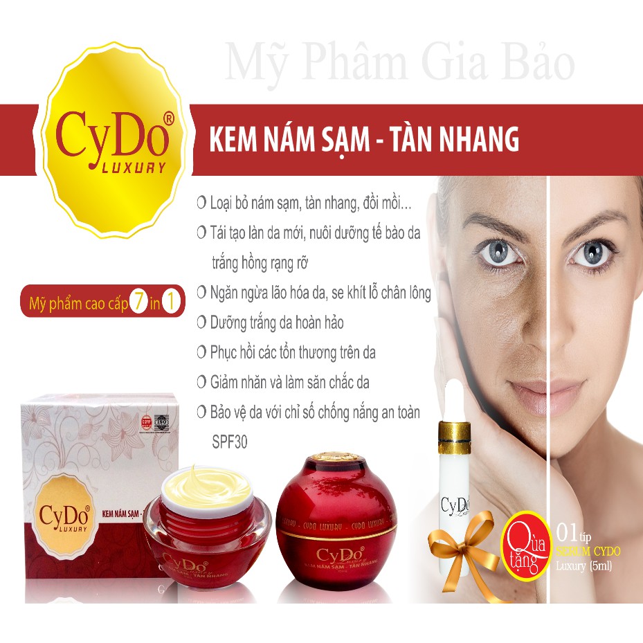 KEM NÁM SẠM, TÀN NHANG LUXURY CYDO 30G