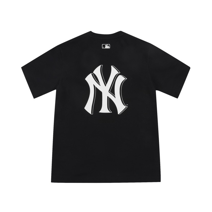 Áo Thun MLB NY Unisex🔴FREESHIP🔴MLB Basic Big Logo NY Black Tee Chính Hãng - Áo Phông NY  - Simple Sneaker
