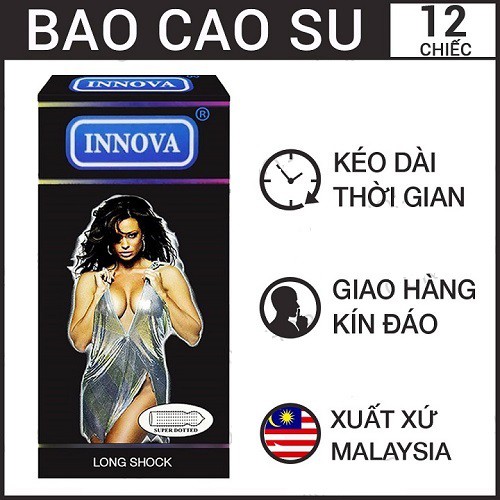 [DEAL SỐC][CHÍNH HÃNG] Bao cao su INNOVA chống xuất tinh sớm, Hộp 12 bao ,BCS Gai lớn nổi quanh thân_Giữ lửa yêu lâu hơn