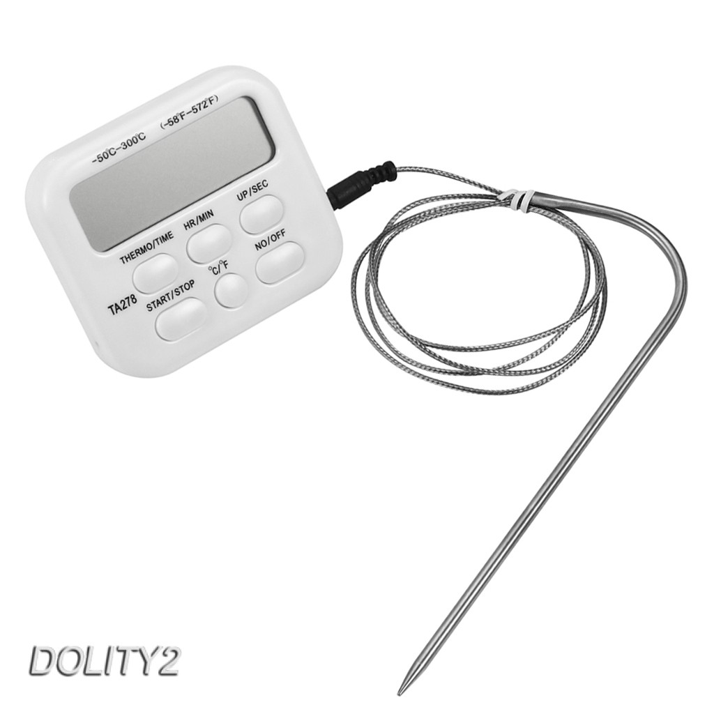 Nhiệt Kế Điện Tử Không Dây Màn Hình LCD Kỹ Thuật Số Có Hẹn Giờ Dùng Nướng Thịt BBQ