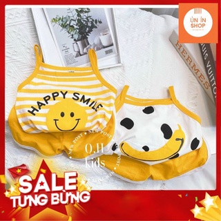 bộ ba lỗ bé gái happy smile 🎁 FREESHIP EXTRA 🎁 bộ đồ cute, chất cotton 100% thoáng mát cho bé  8-18kg