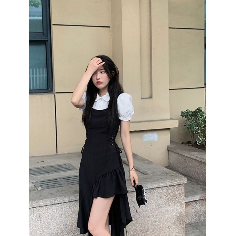 Jiashucheng Đầm Ôm Eo Phong Cách Preppy Nhật Bản Thời Trang Xuân Hè 2022 Mới Cho Nữ