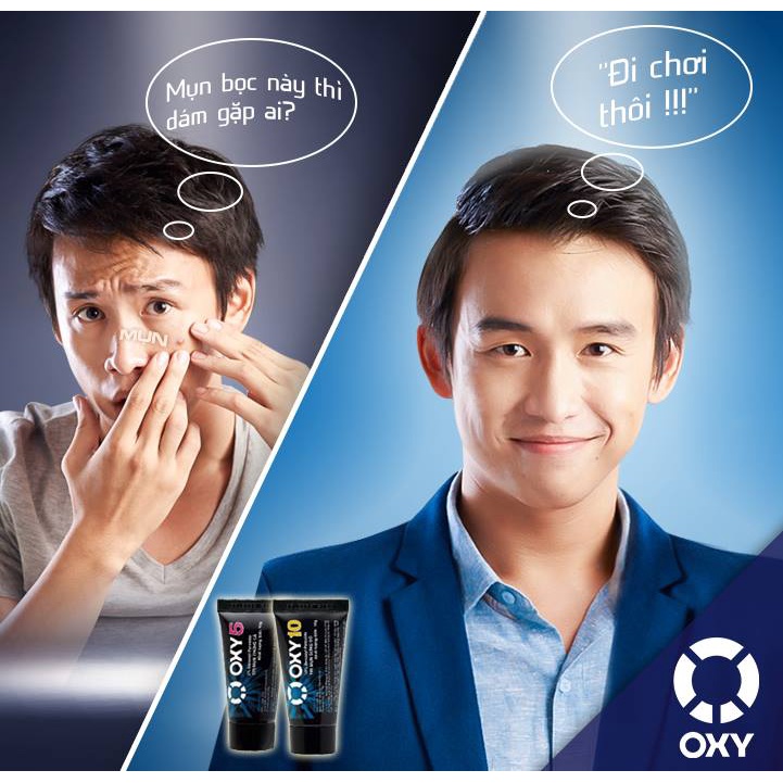 Kem bôi giảm mụn Oxy 5 và Oxy 10 - kem bôi mụn bọc, mụn sưng viem ( Oxy 10 ) và mụn trứng cá ( Oxy 5 ) ( tuýp 10g )