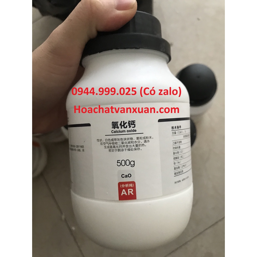 Hóa chất Calcium oxide 98% CAS 1305-78-8 CaO Xilong lọ 500g canxi oxit