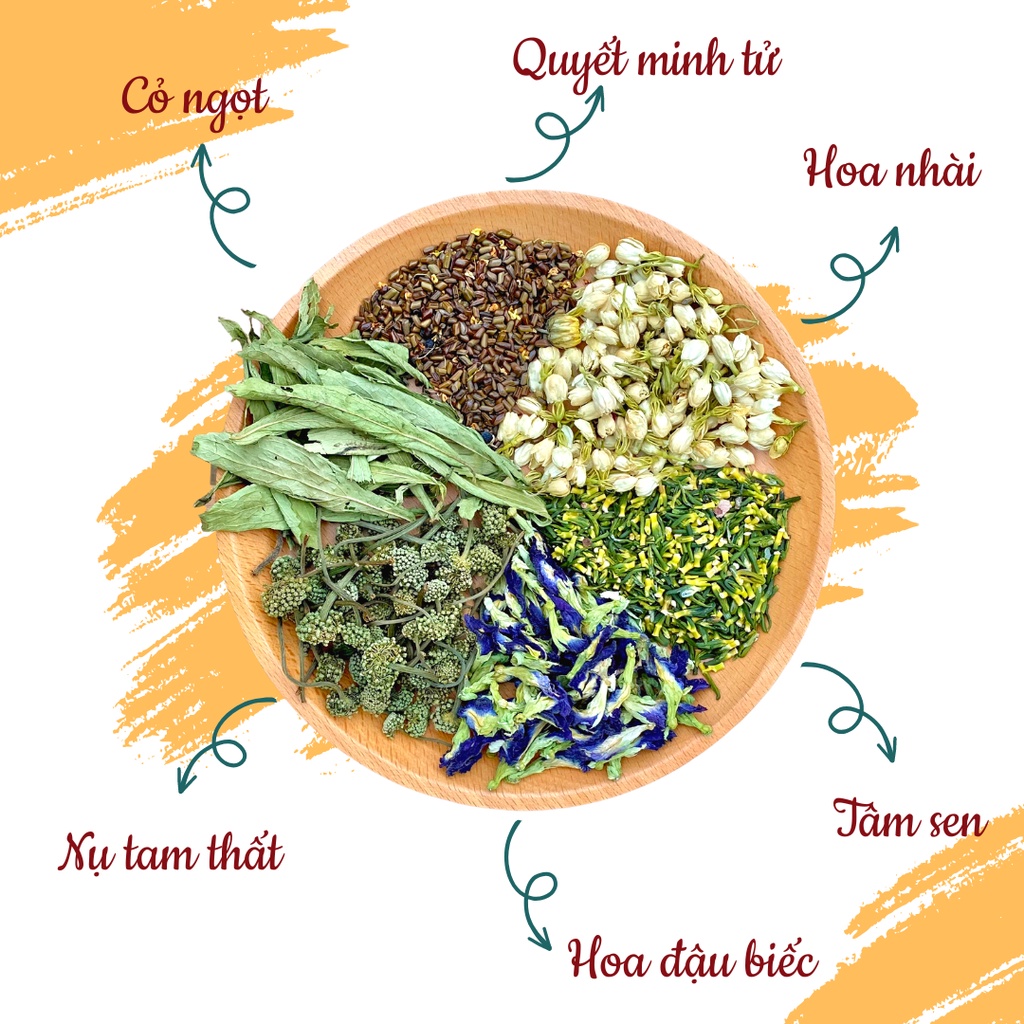 An Mộng Trà, Trà Hoa Thảo Mộc An Thần, Ngủ Ngon Giấc Bếp Bình Yên - 100gram