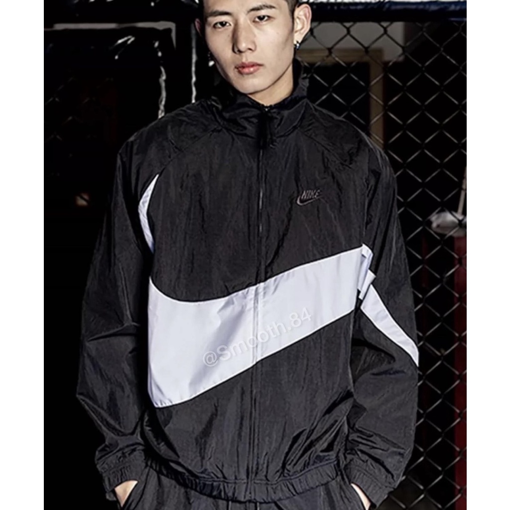Áo khoác dù nike SWOOSH WOVEN thêu chữ dày dặn Dù 2 Lớp Vải Cao Cấp - Bico
